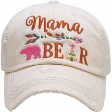 Western Southern Mama Bear Cap 's Distressed Hat  Stone  eb-43057151